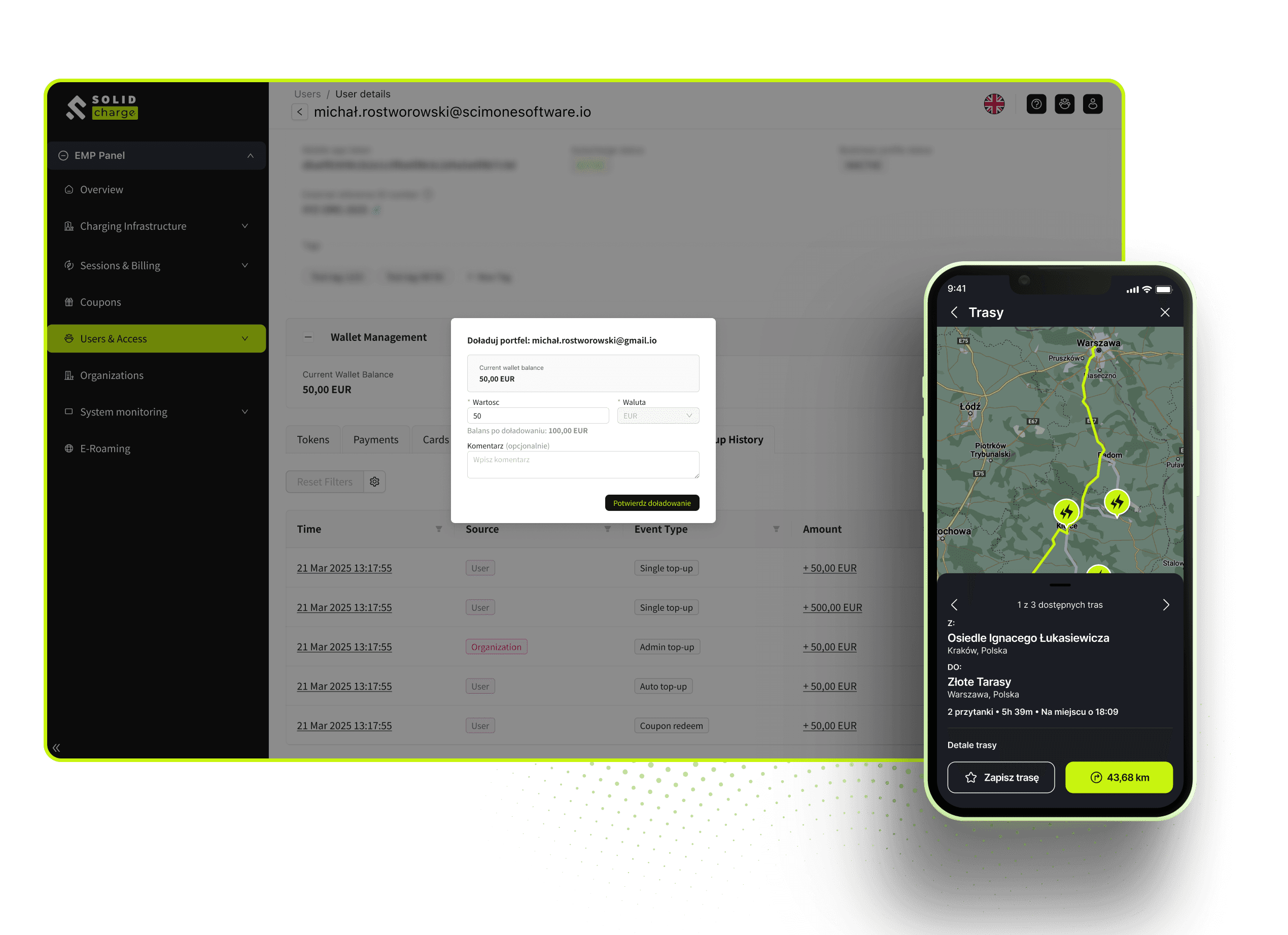 Dashboard Logistyczny SolidCharge